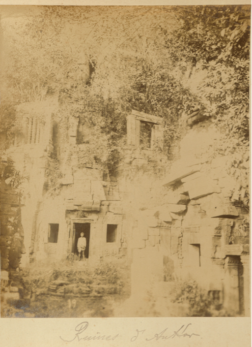 Old photo circa 1890-1900 of the ruins of Angkor