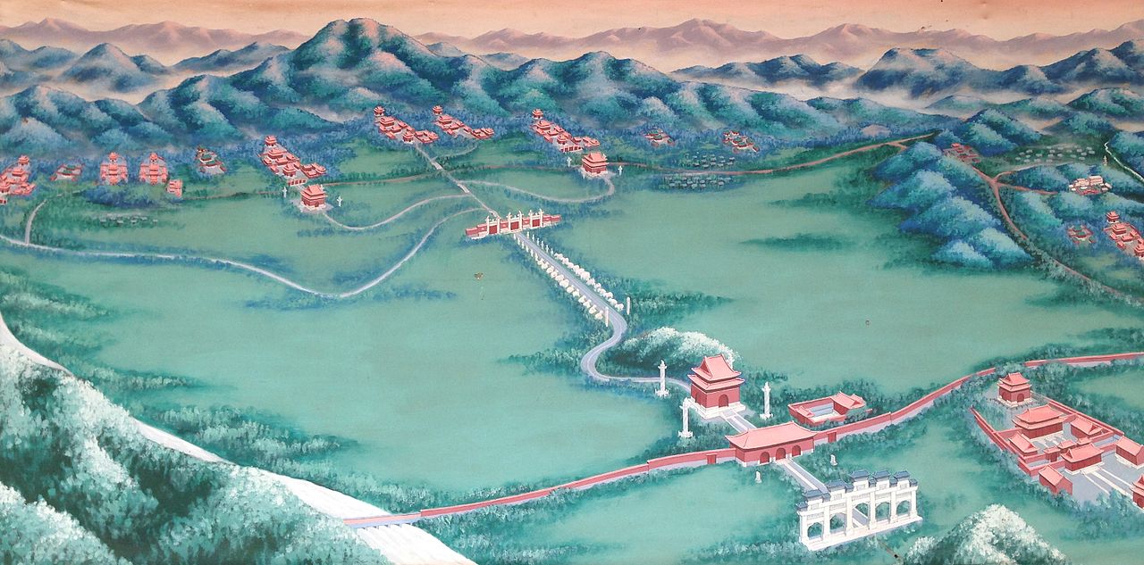 Contemporary llustration of the Eastern Qing tombs map)