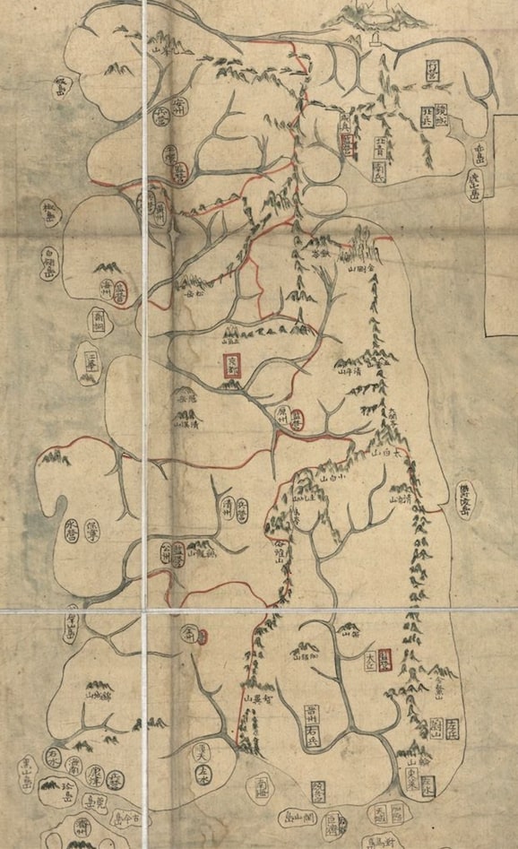 Complete map of Korea c. 1722
