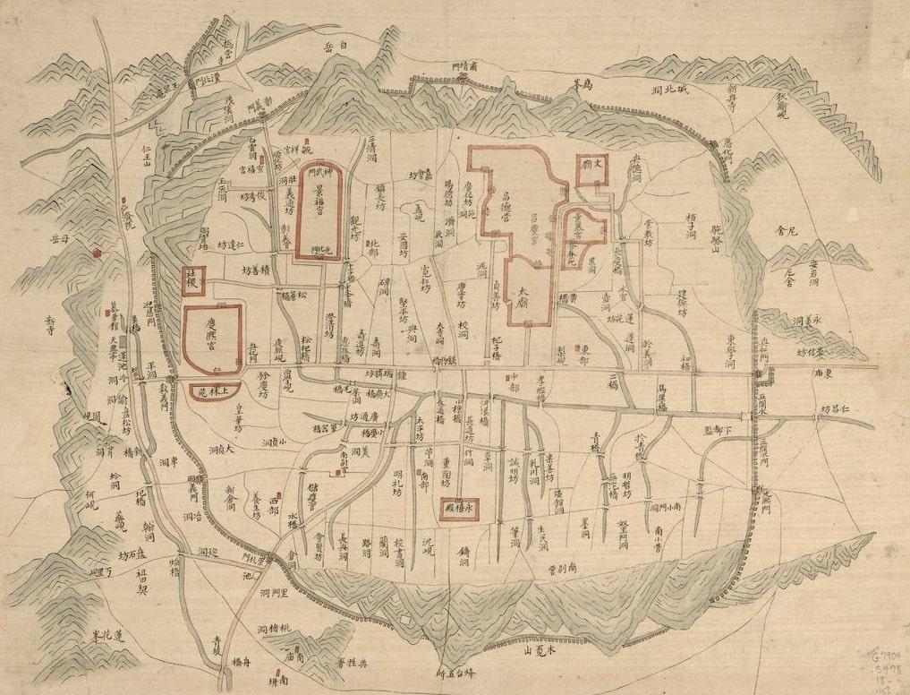 Kyŏngjo chŏndo 19th century city plan of Seoul