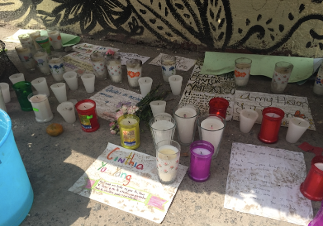 Altars honoring victims at Bolívar 168