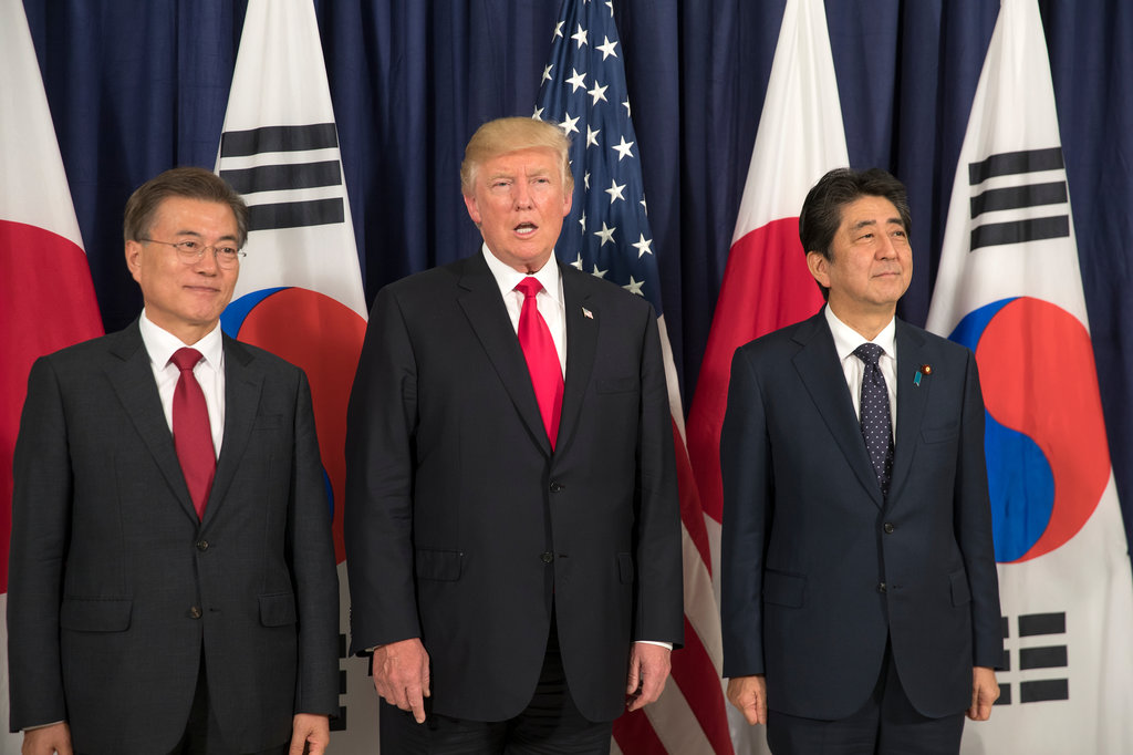President Trump, Prime Minister Abe, and President Moon