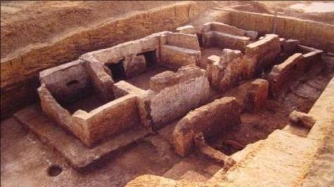 One of the excavation sites at Zhangjiashan